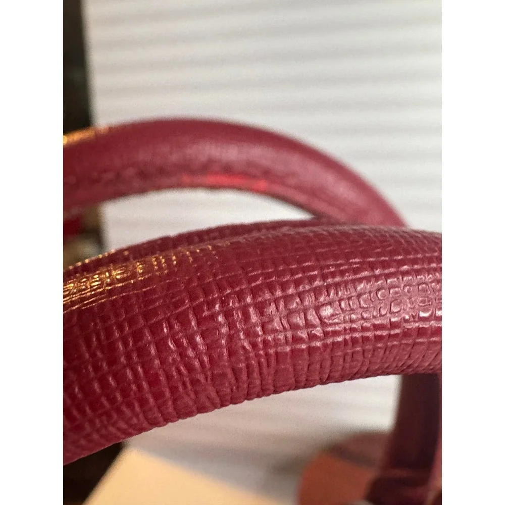 Pulicati‎ Genuine Leather Satchel Red Structured Handbag Made in Italy